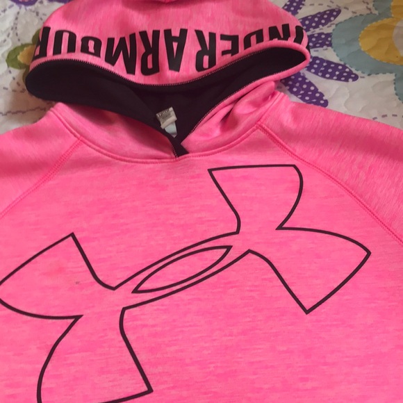 girls pink under armour hoodie